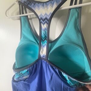 Amazon Blue and Green One Piece Racerback Swimsuit